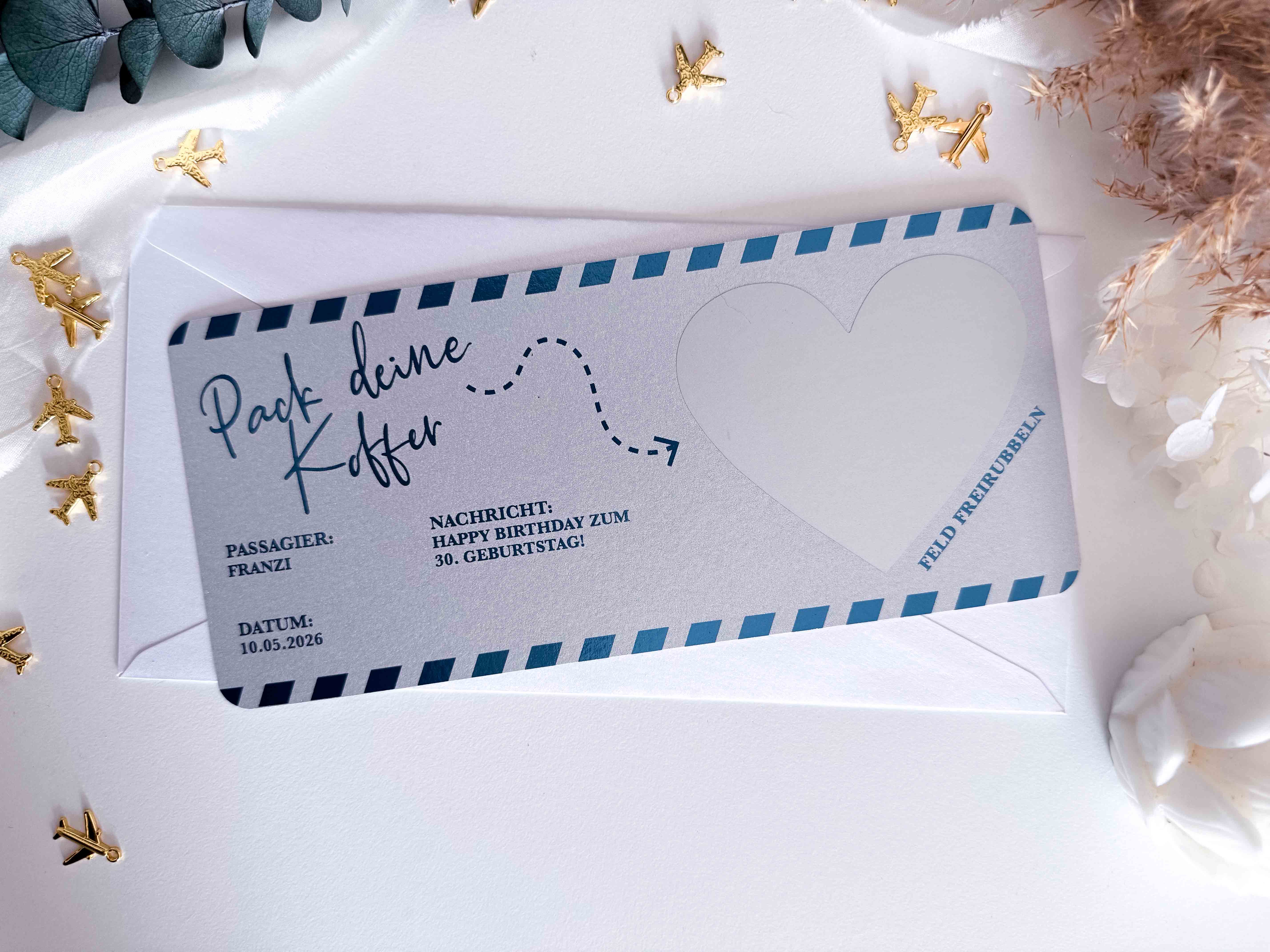 Reisegutschein verschenken - Personalisiert mit Rubbelfeld • Geschenk Reise • Geschenk für Reiseliebhaber