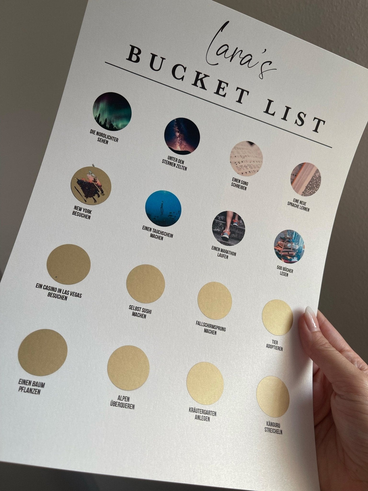 Bucketlist Personalisiert | Löffelliste | Rubbelfelder | personalisiertes Geschenk | Poster | Rubbelfelder mit Bilder | Valentinstag - funkenschauer