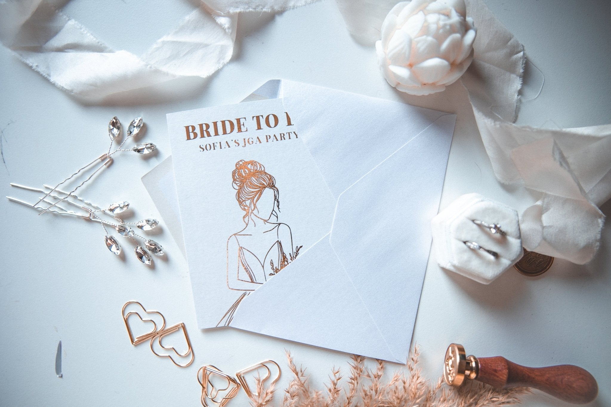 JGA Reisegutschein Personalisiert mit Umschlag, Junggesellenabschied Frau, Einladung Braut zum JGA, Bride to Be Gutschein, Team Braut, JGA Gutschein - funkenschauer