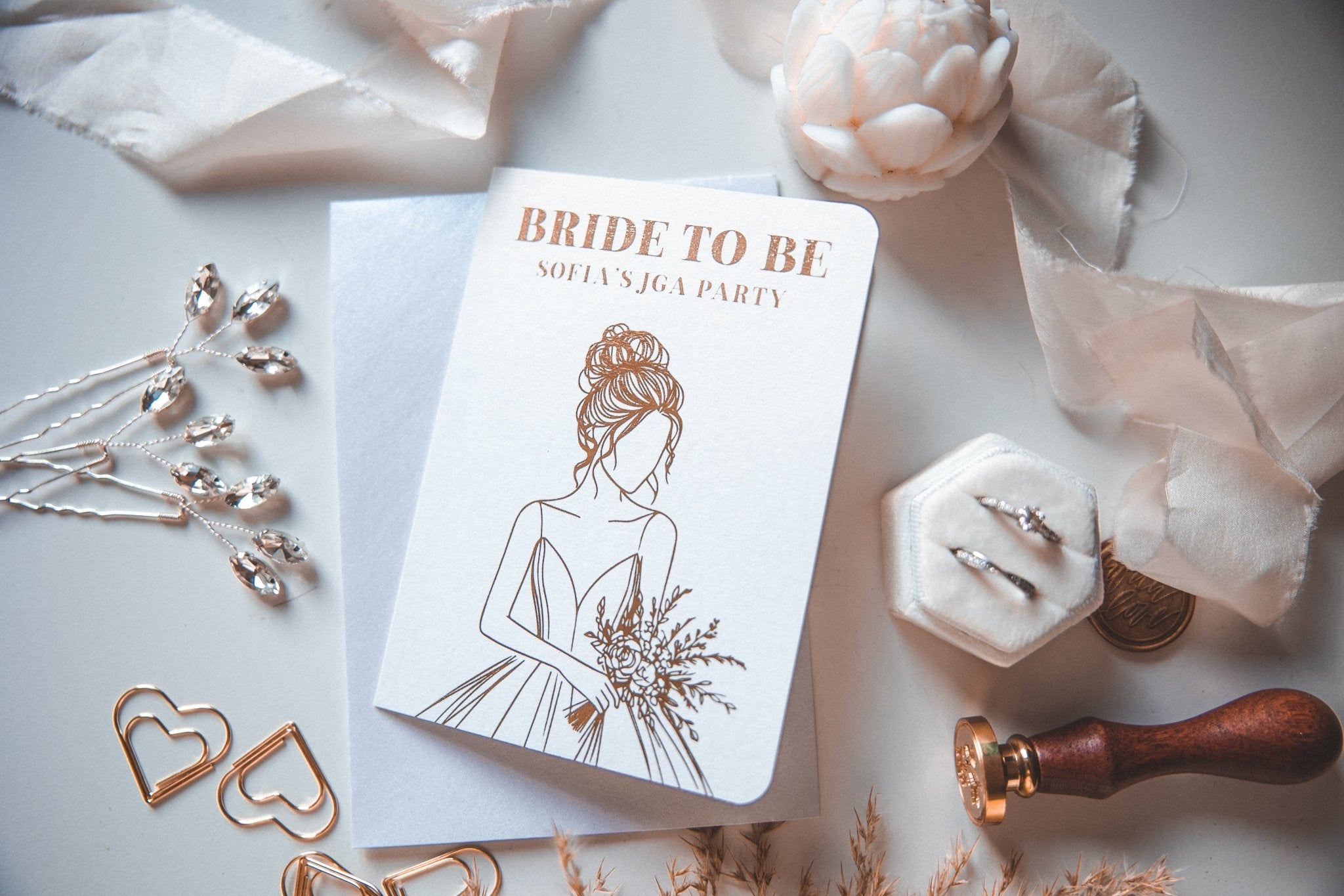 JGA Reisegutschein Personalisiert mit Umschlag, Junggesellenabschied Frau, Einladung Braut zum JGA, Bride to Be Gutschein, Team Braut, JGA Gutschein - funkenschauer