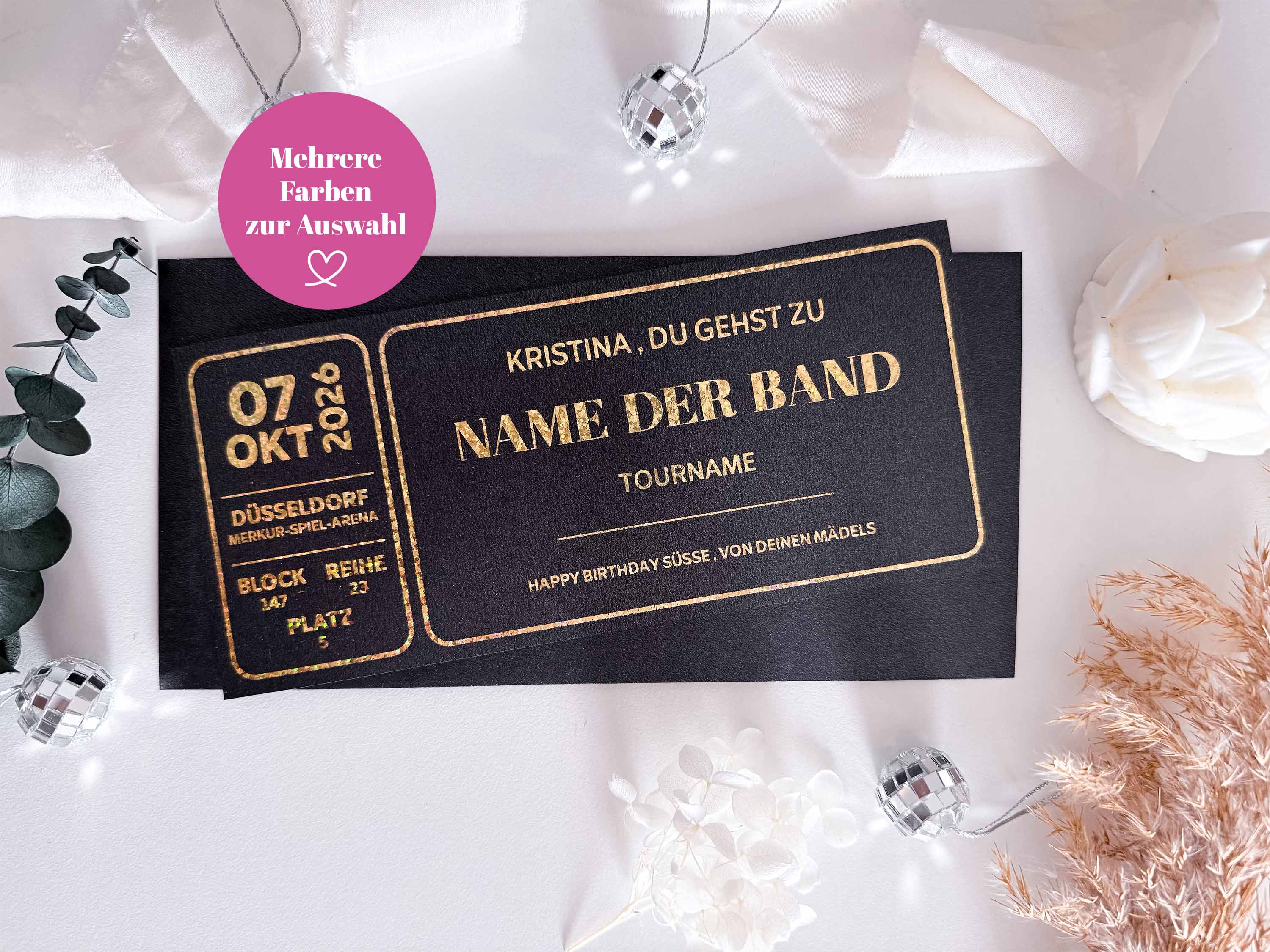 Gutschein Konzert personalisiert - Konzertticket, Konzertkarten Verpackung, Konzertkarten verschenken, Konzert Geschenk, Ticket Gutschein