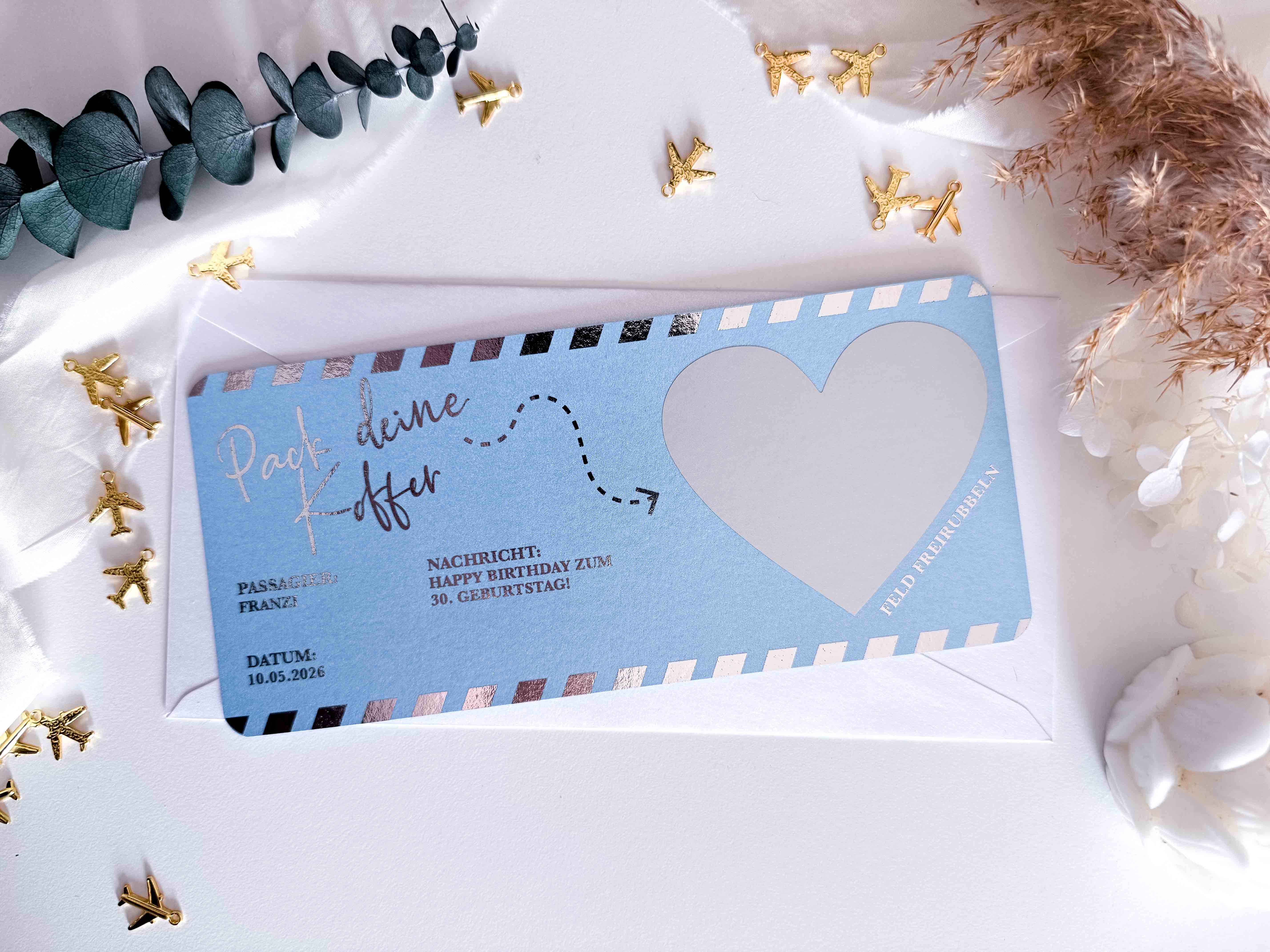 Reisegutschein verschenken - Personalisiert mit Rubbelfeld • Geschenk Reise • Geschenk für Reiseliebhaber