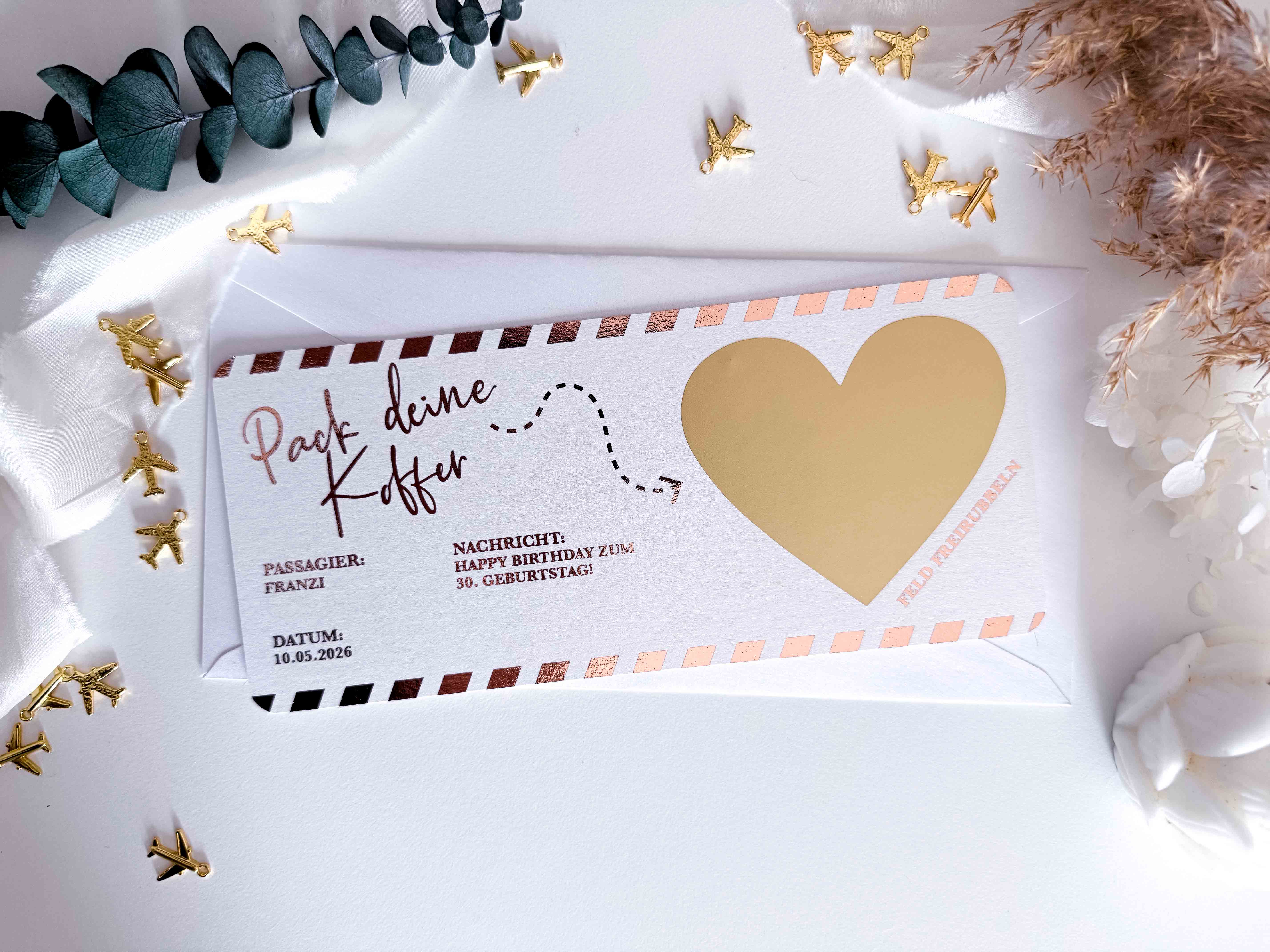 Reisegutschein verschenken - Personalisiert mit Rubbelfeld • Geschenk Reise • Geschenk für Reiseliebhaber