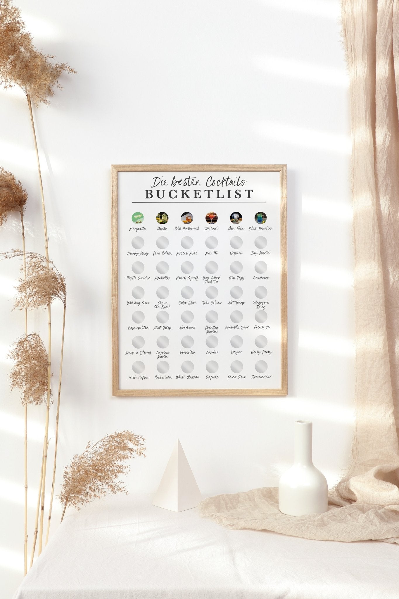 Beste Cocktails Bucketlist zum Freirubbeln | Löffelliste | Rubbelfelder | Getränke Inspiration | A3 Poster | Geschenk | Bar | Weihnachten - funkenschauer