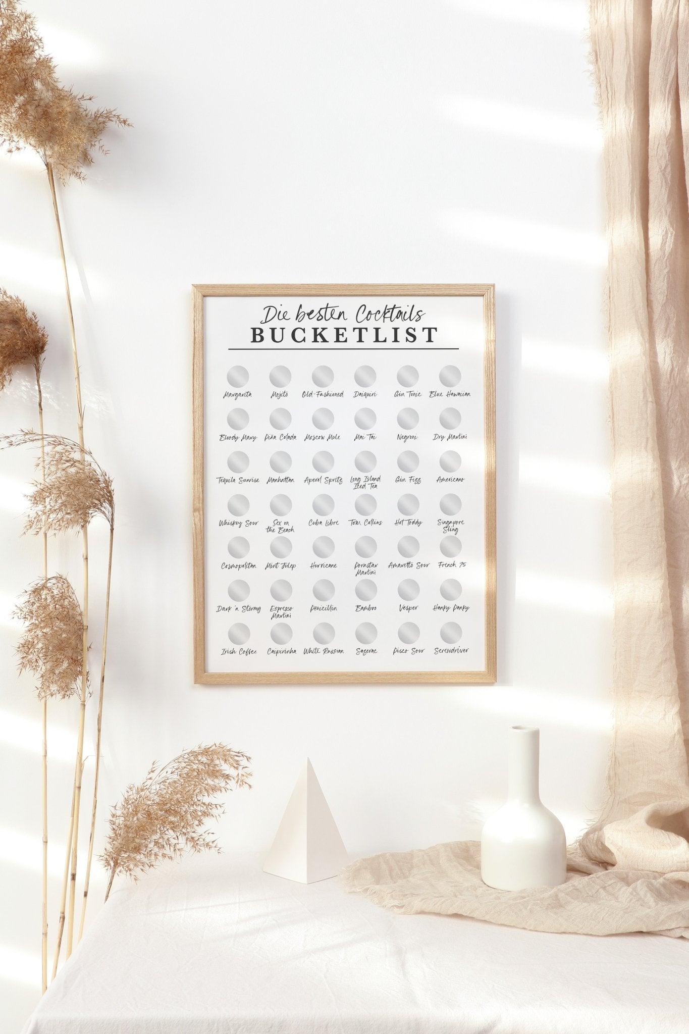 Beste Cocktails Bucketlist zum Freirubbeln | Löffelliste | Rubbelfelder | Getränke Inspiration | A3 Poster | Geschenk | Bar | Weihnachten - funkenschauer