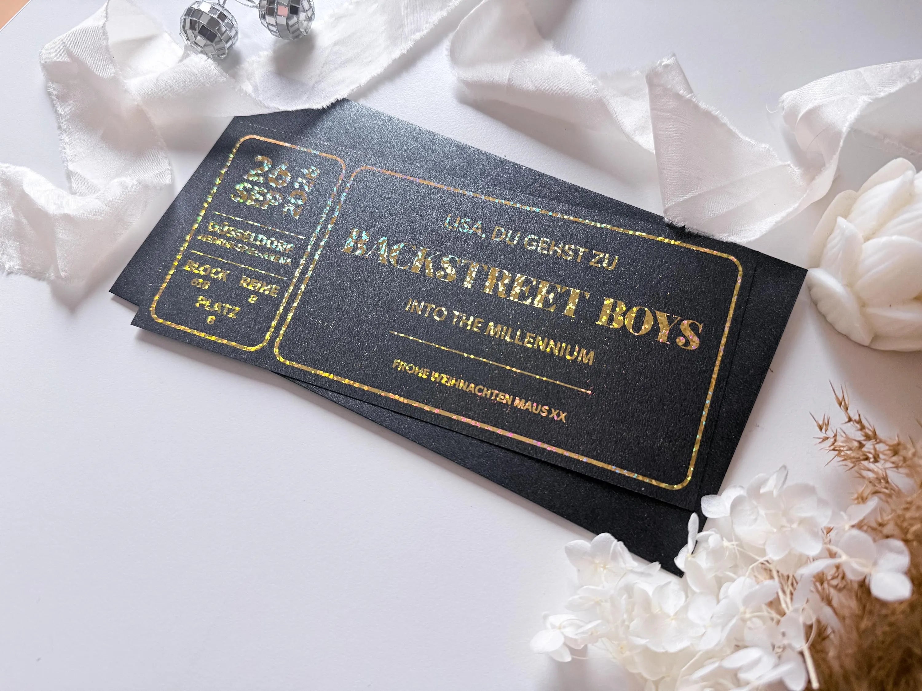 Gutschein Konzert personalisiert - Konzertticket, Konzertkarten Verpackung, Konzertkarten verschenken, Konzert Geschenk, Ticket Gutschein