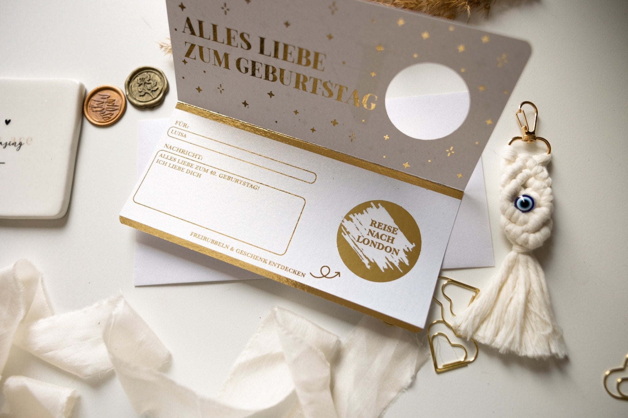 Personalisierter Geburtstagsgutschein runder Geburtstag mit Rubbelfeld zum Aufklappen, Geschenkidee für runde Geburtstage, individuelles Geschenk - funkenschauer